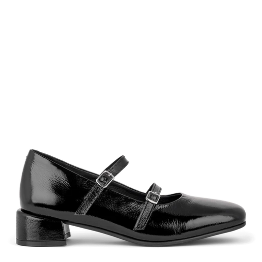 Green Comfort - Paris low heel pump, 22-0187 - Sort lak