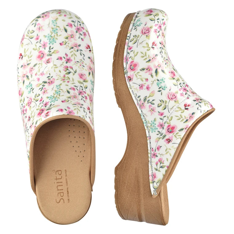 Sanita - Clogs - 82-0071 - hvid/blomstret