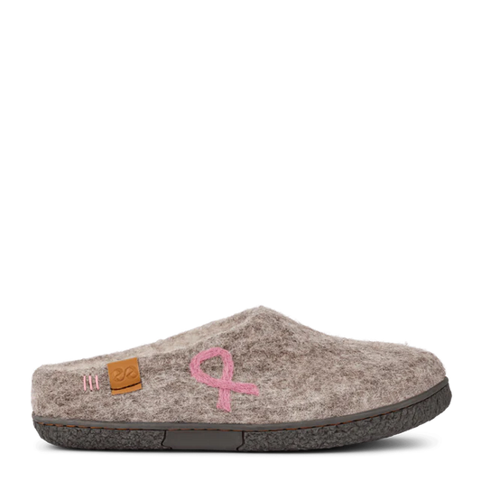 Green Comfort - Støt Brysterne Wool Slippers m/gummisåler, 64-0272 - Grå