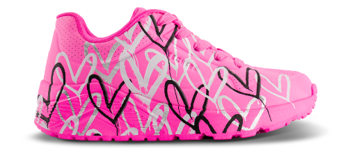 Skechers - Girls Uno Lite, 76-1197 - Pink m/hjerter