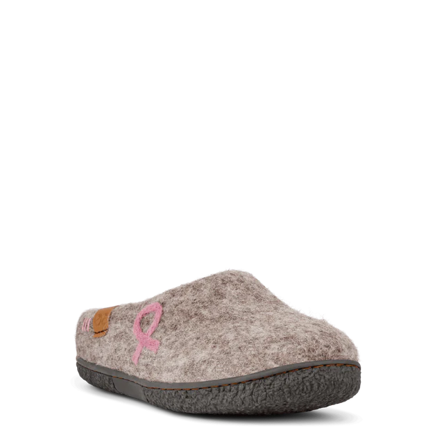 Green Comfort - Støt Brysterne Wool Slippers m/gummisåler, 64-0272 - Grå