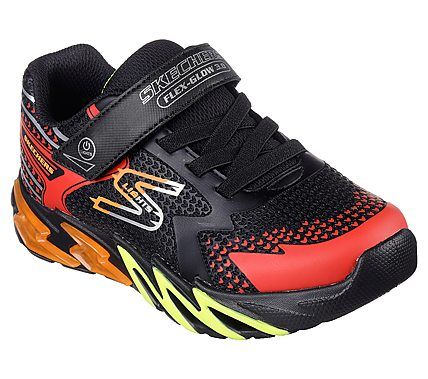 Skechers - Boys Flex Glow Bolt, 76-0956 - Sort/Rød