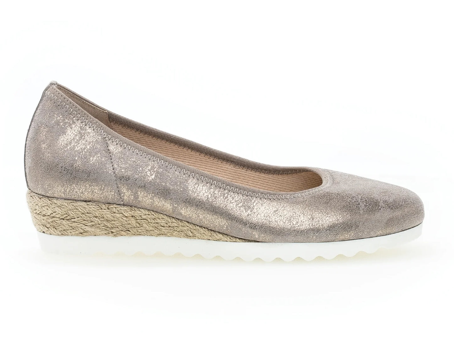 Gabor - Sko med lille kilehæl, 22-0175 - Metallic/beige