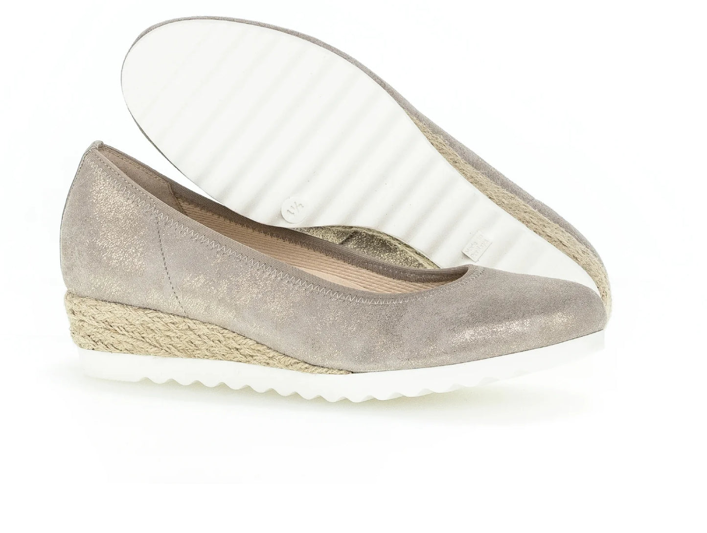Gabor - Sko med lille kilehæl, 22-0175 - Metallic/beige