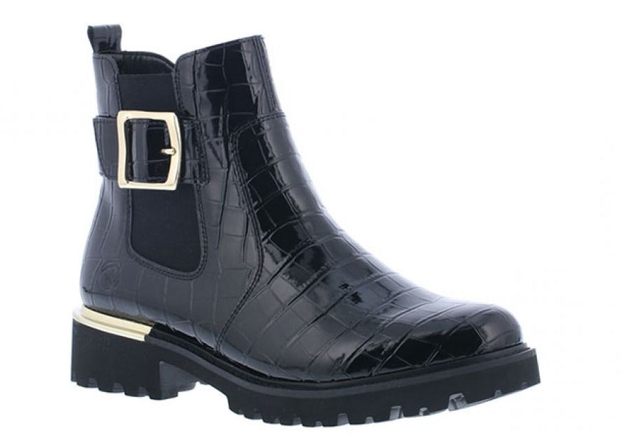 Remonte - Lakstøvle med gulddetaljer - 52-0825