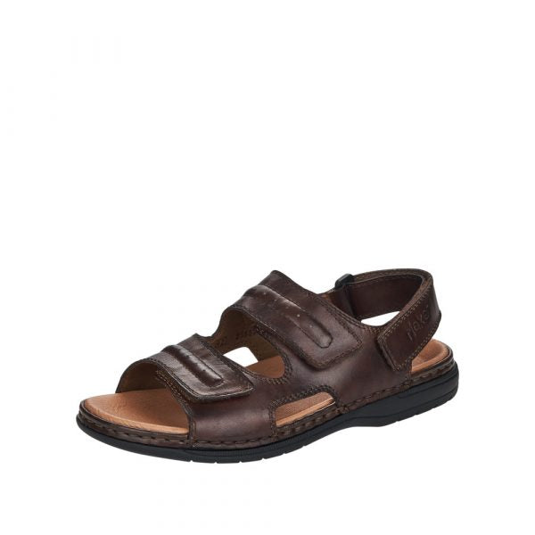 Rieker - Herre sandal m/velcroremme, 46-0169 - Brun