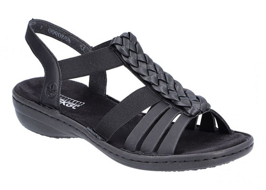 Rieker - Dame sandal, 42-0719 - Sort