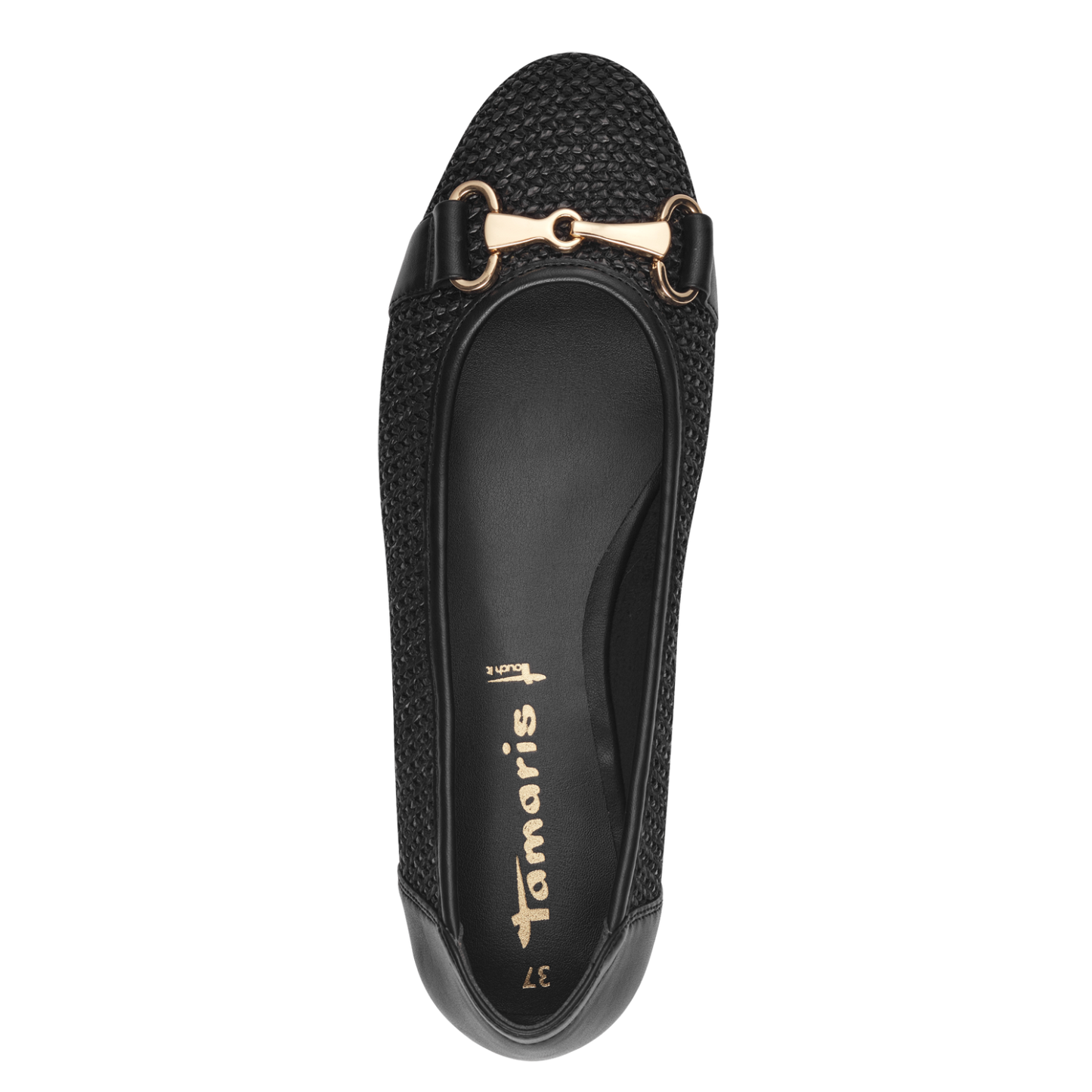 Tamaris - Ballerina i flet, 23-0562 - Sort