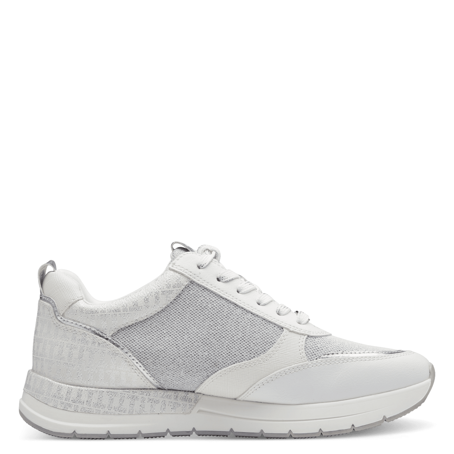 Tamaris - Sneaker m/lynlås, 76-1040 - Hvid/sølv