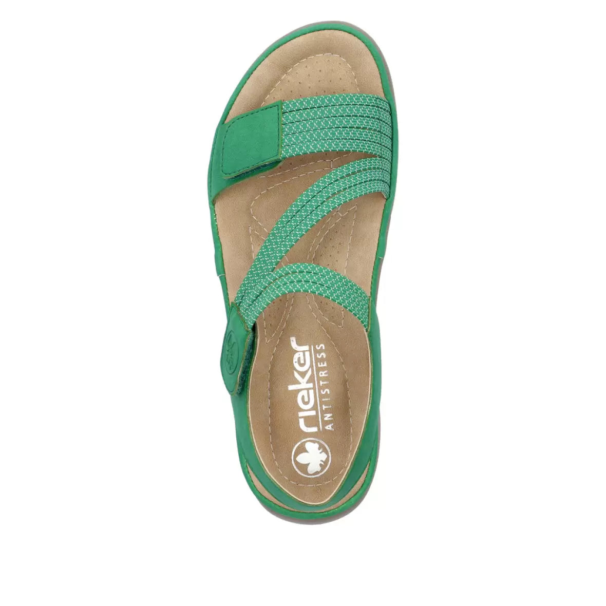 Rieker - Sandal med elastikremme, 42-0680 - Grøn