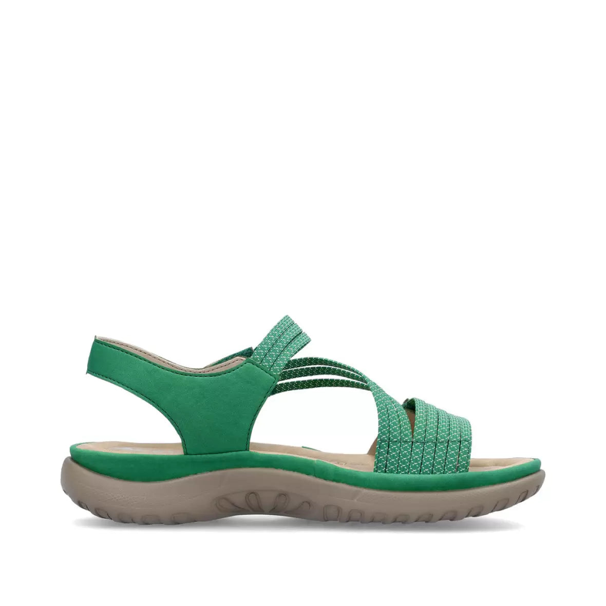 Rieker - Sandal med elastikremme, 42-0680 - Grøn