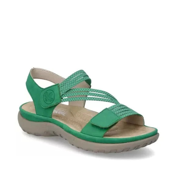 Rieker - Sandal med elastikremme, 42-0680 - Grøn