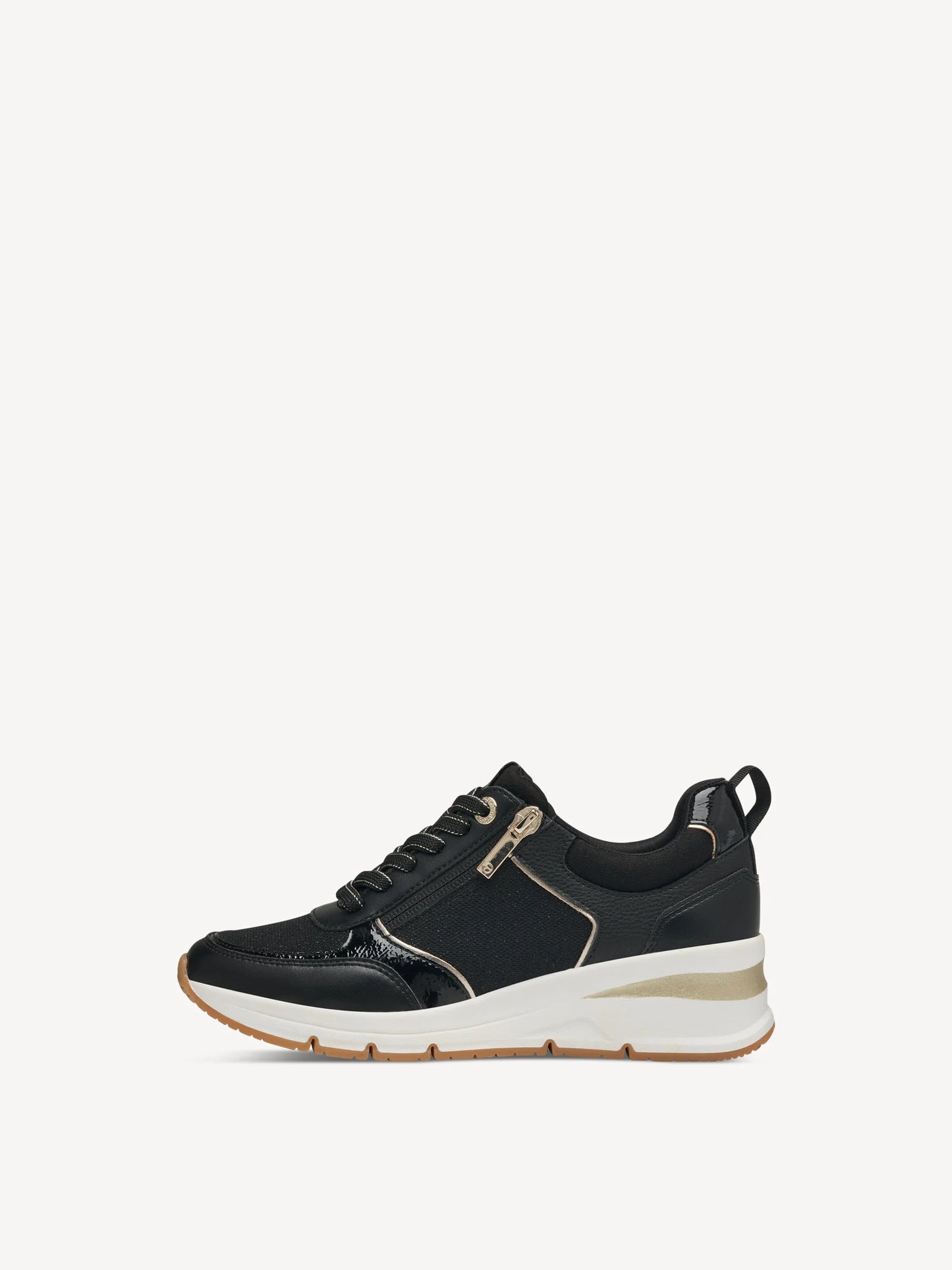 Tamaris - Sneaker m/lynlås, 76-1034 - Sort/guld