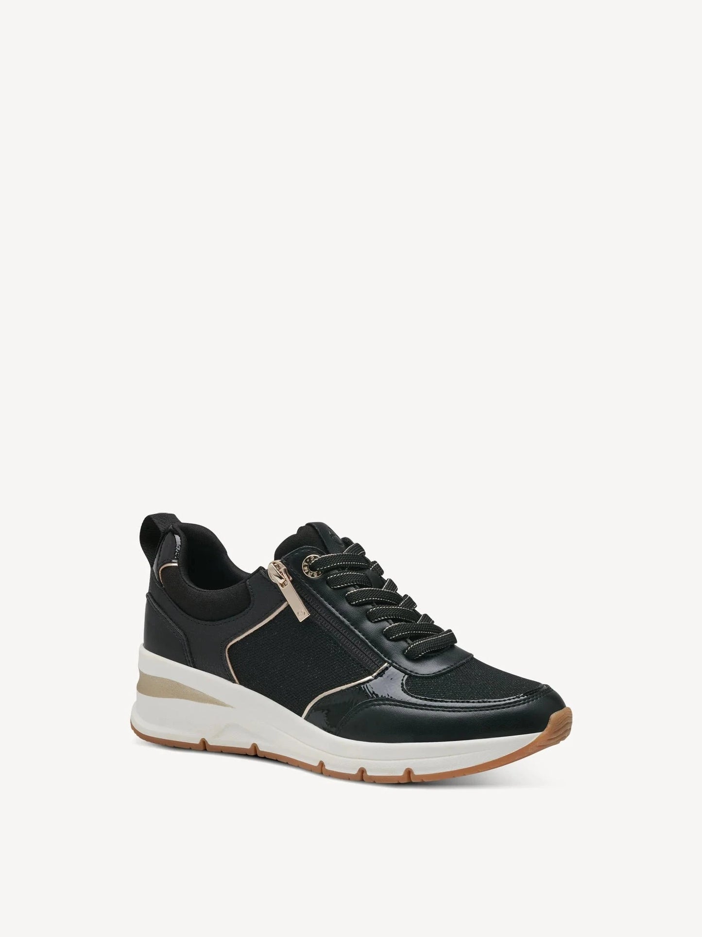 Tamaris - Sneaker m/lynlås, 76-1034 - Sort/guld