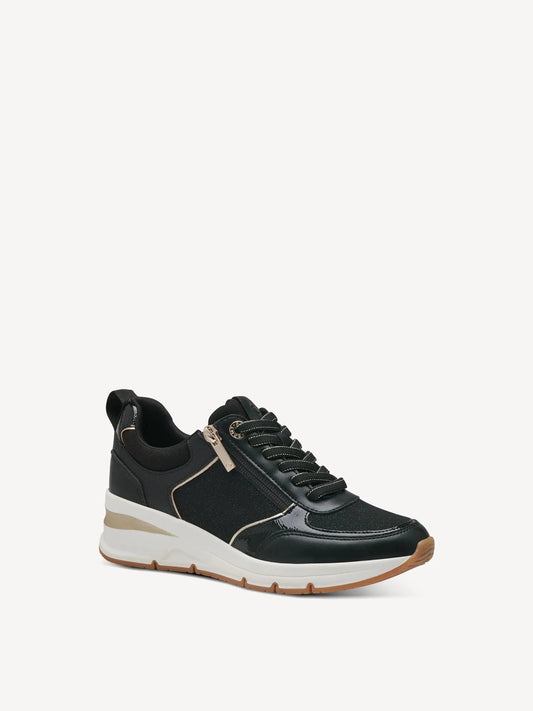 Tamaris - Sneaker m/lynlås, 76-1034 - Sort/guld