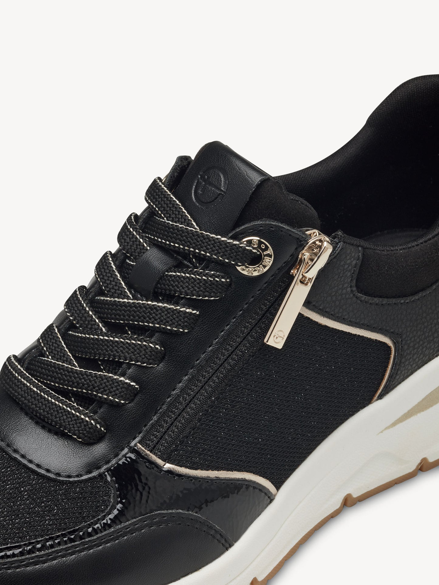 Tamaris - Sneaker m/lynlås, 76-1034 - Sort/guld