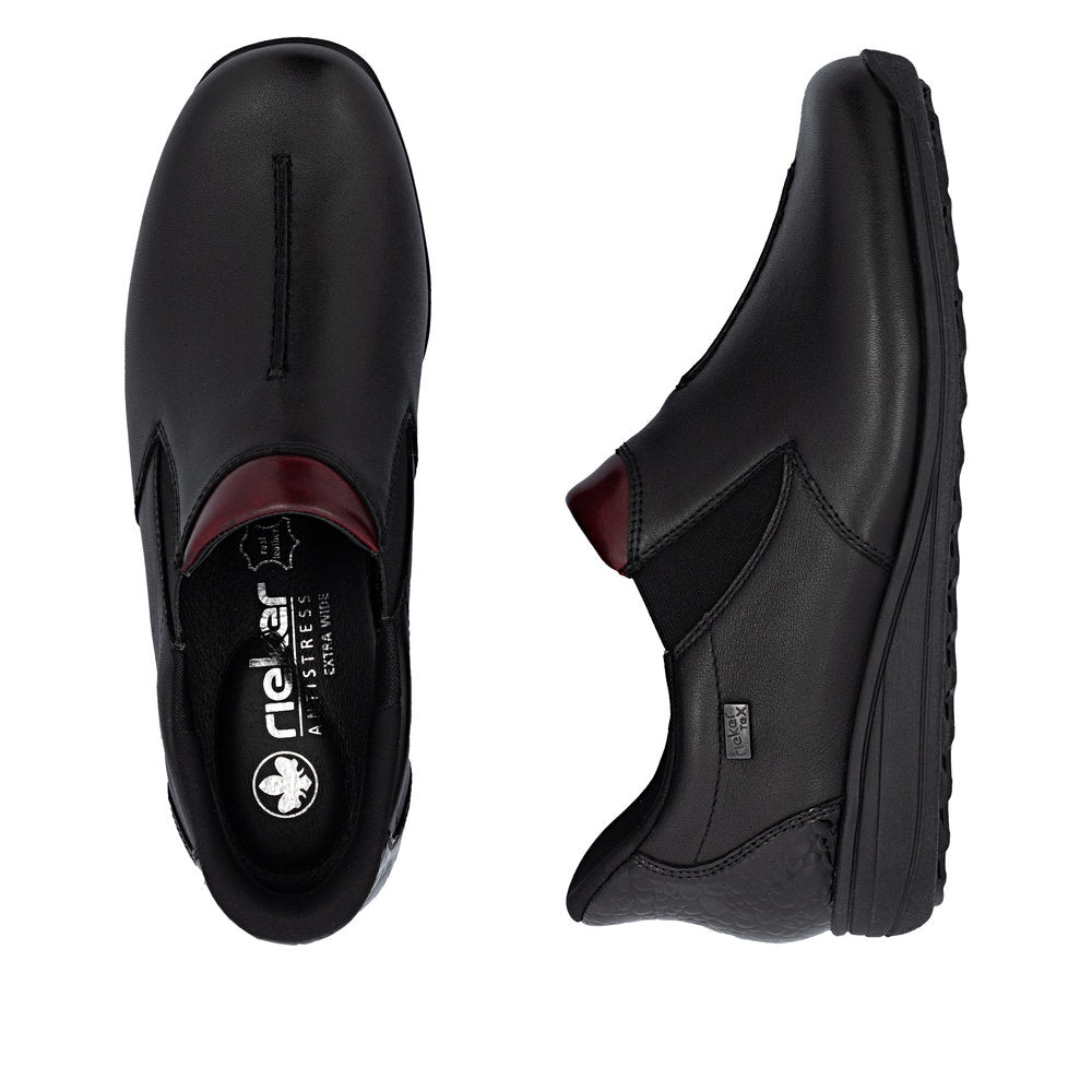 Rieker - Ready 2 Go Sko Dame - 23-0637 - Bordeaux, Sort