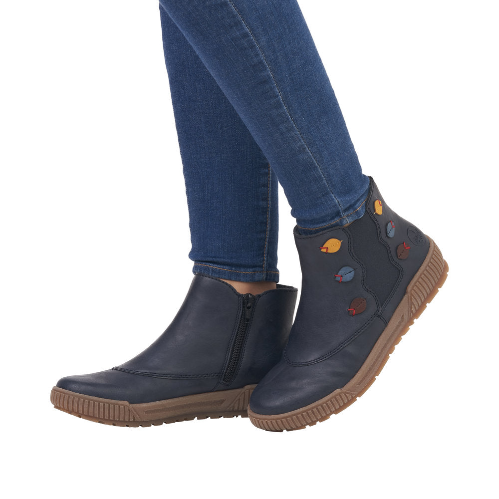 Rieker - Kort støvle med let foer, 52-0890 - Blå