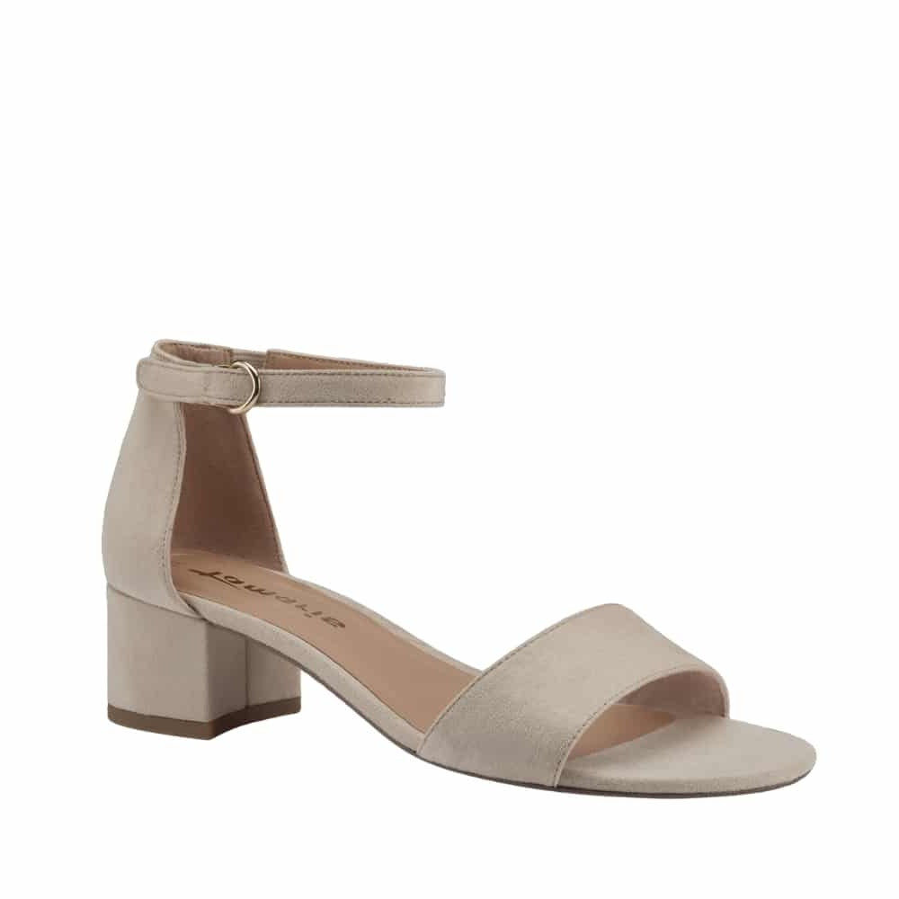 Tamaris - Sandal m/lille blokhæl, 42-0697 - Beige