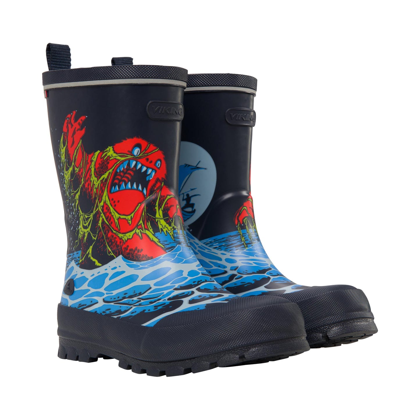 Viking - Jolly Print m/sømonstre, 84-0128 - Navy/ice blue