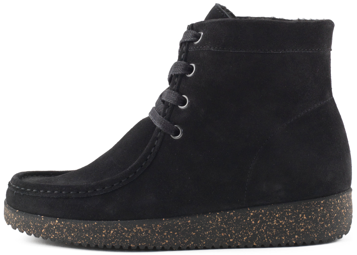 Nature Footwear, Asta Rubber Sole - Black Suede