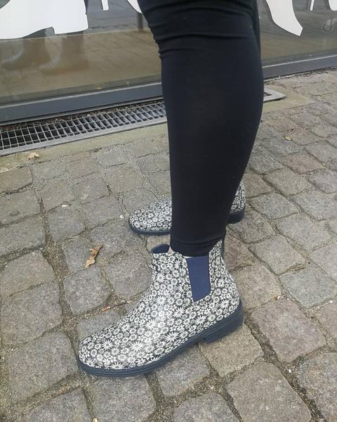 Aigle - Carville PT Canela Gummistøvle, 900-R1062 - Sort/hvid blomstret