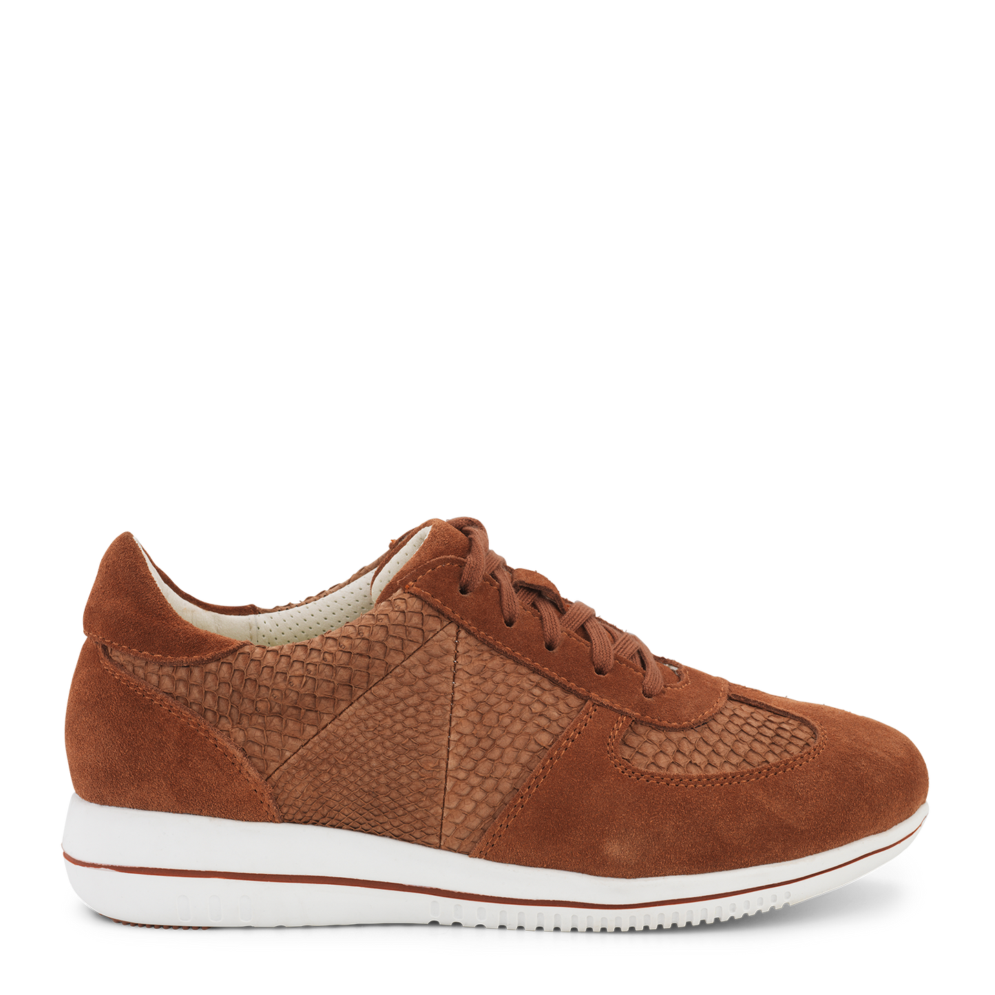 Green Comfort, Leaf Lace shoe w salmon leather - Rust