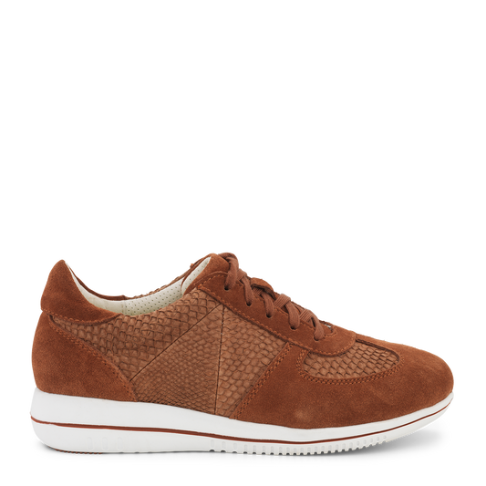 Green Comfort, Leaf Lace shoe w salmon leather - Rust