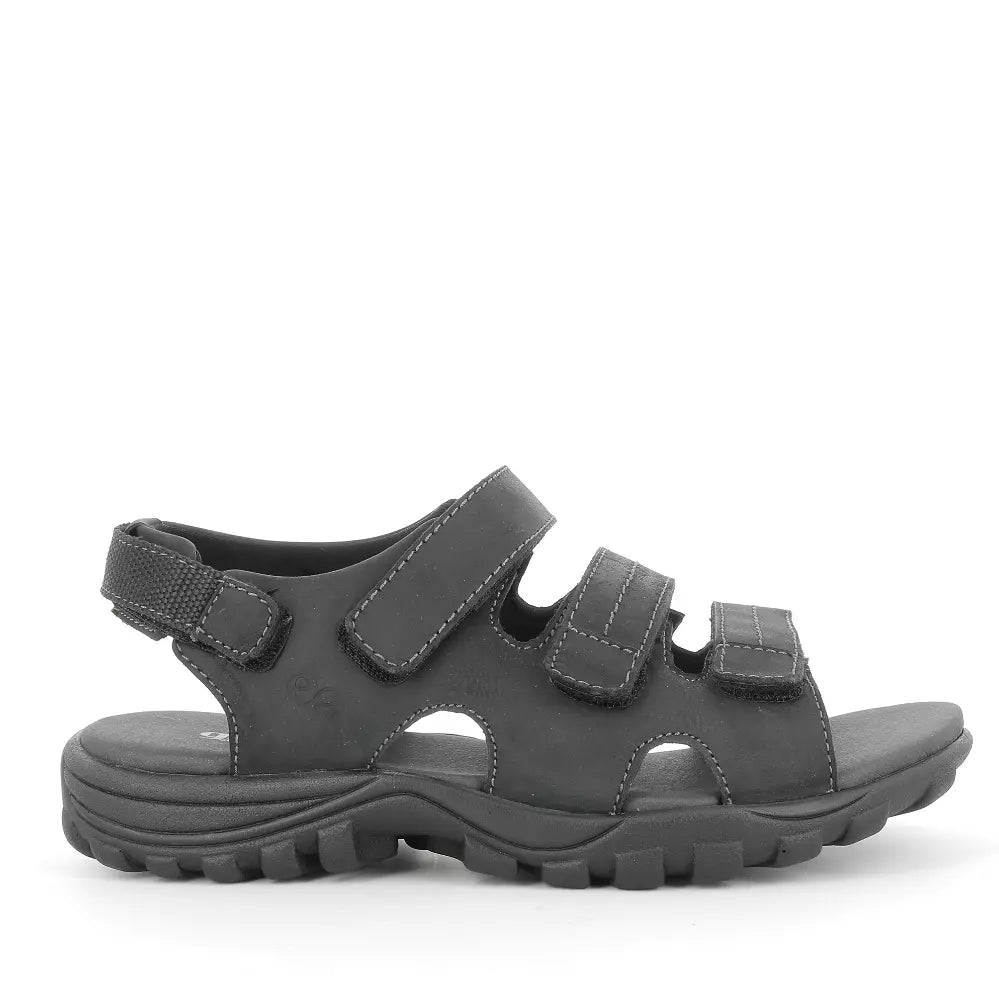 Green Comfort - Herre sandal m/4 velcroremme, 621005Q25 - Sort - Hurtig levering - Butik – Schou Bertelsen Sko