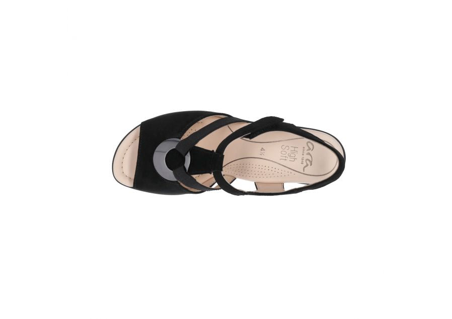Ara - Sandal med lille hæl, 42-0601 - Sort