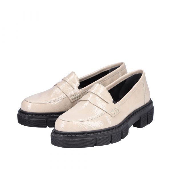Rieker - Loafer i lak, 23-0477 - Beige
