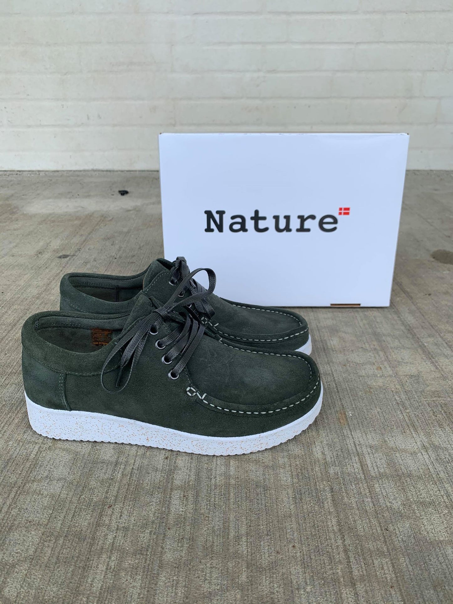 Nature Footwear, Anna med gummisål - Bottle Green