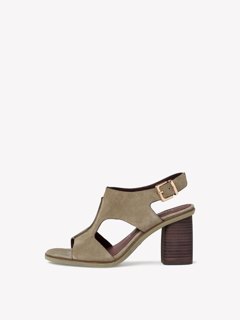 Tamaris, Sandal med hæl - Oliven