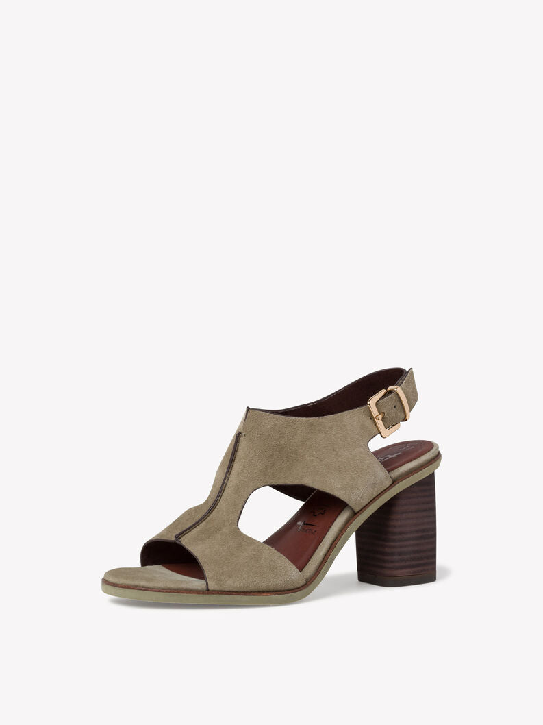 Tamaris, Sandal med hæl - Oliven