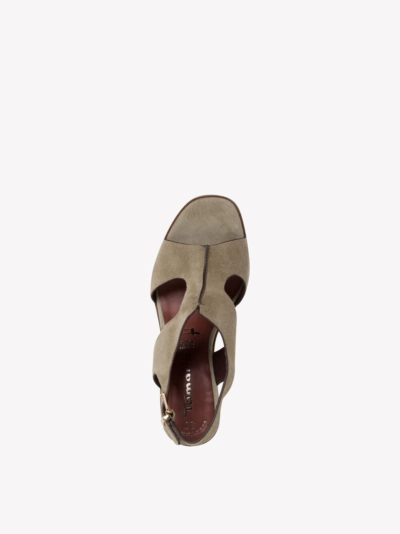 Tamaris, Sandal med hæl - Oliven