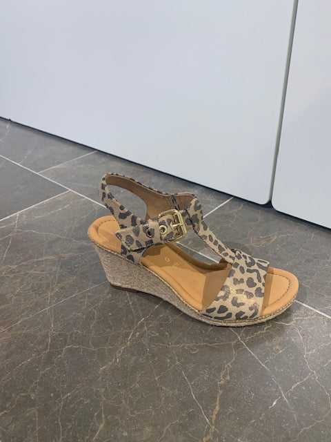 Gabor, Sandal med kilehæl - Leopard – Schou Sko