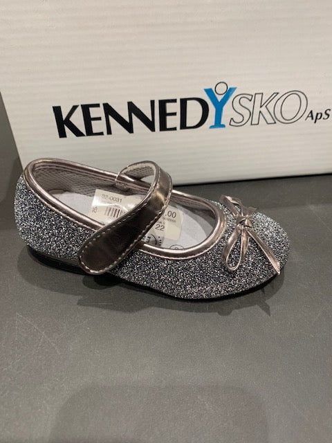 Kennedy Sko, Ballerina - Sølv Glimmer