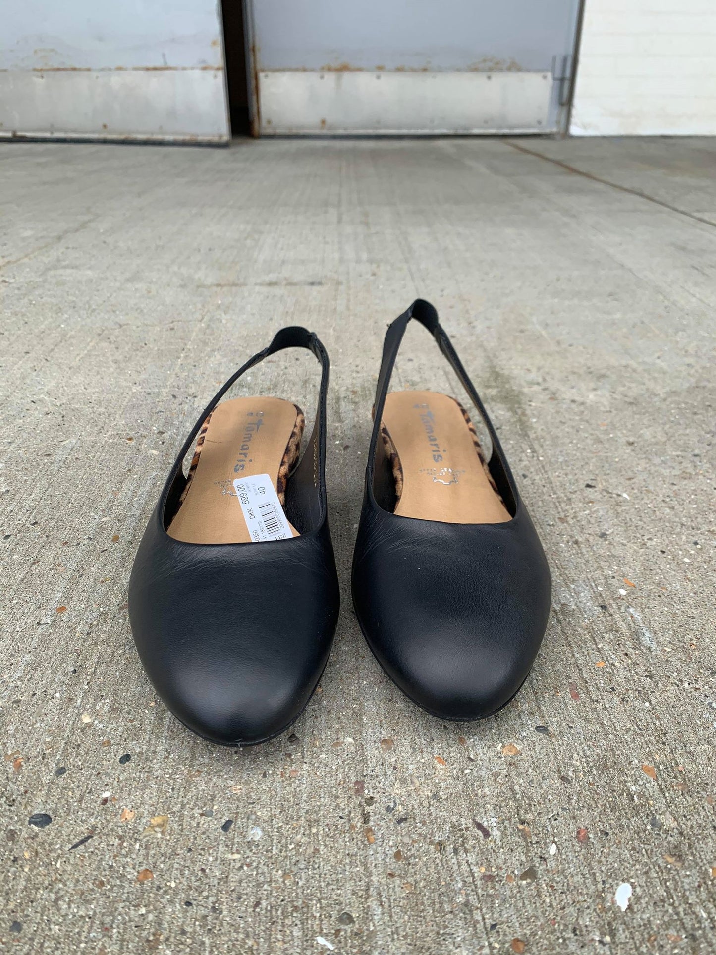 Tamaris, Damesko med Slingback - Sort/Leopard