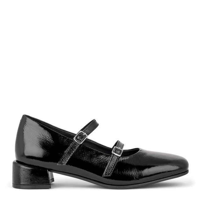 Green Comfort - Paris low heel pump, 22-0187 - Sort lak