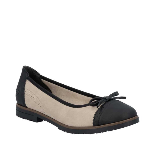 Rieker - Ballerina - 23-0645, Beige/sort