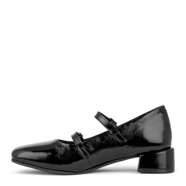 Green Comfort - Paris low heel pump, 22-0187 - Sort lak