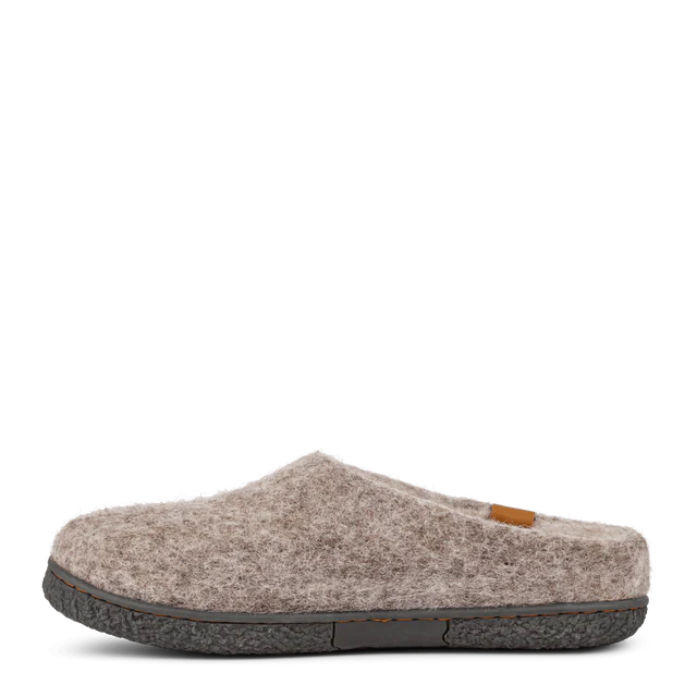 Green Comfort - Støt Brysterne Wool Slippers m/gummisåler, 64-0272 - Grå
