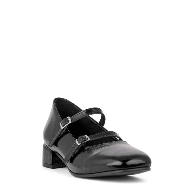 Green Comfort - Paris low heel pump, 22-0187 - Sort lak