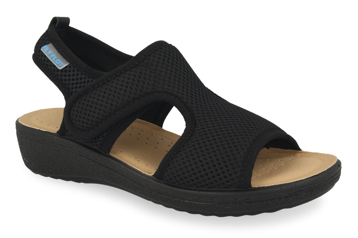Fly Flot - Sandal m/lille kilehæl, 42-0797 - Sort