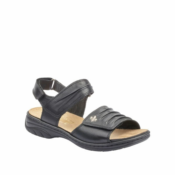 Rieker - Sandal m/velcro, 42-0676 - Sort