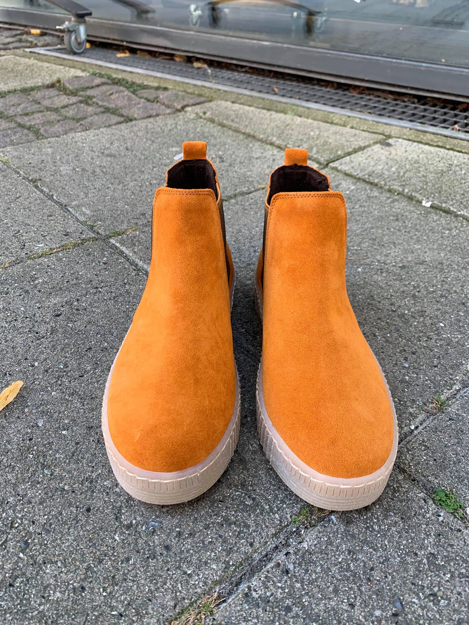 Gabor, Støvle med elastik - Brændt Orange, Dame nubuck støvle, - Butik i Aalborg og Nørresundby – Schou Bertelsen Sko