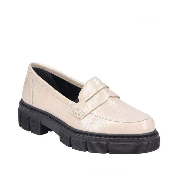 Rieker - Loafer i lak, 23-0477 - Beige