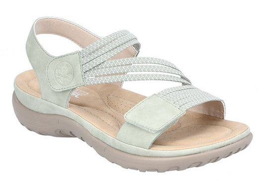 Rieker - Sandal med elastikremme, 42-0643 - Mintgrøn