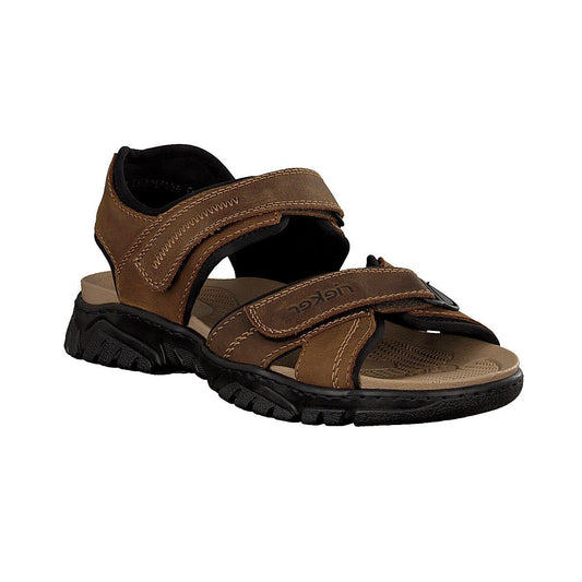 Rieker - Herre sandal med velcro, 46-0150 - Brun